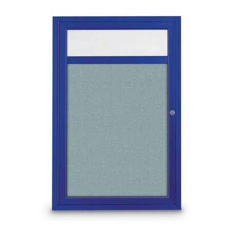 United Visual Products Slim Enclosed Corkboard, 30"x30", Satin Alum Frame/Forbo UVEB3030-SATIN-FORBO